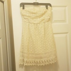 Off white strapless dress